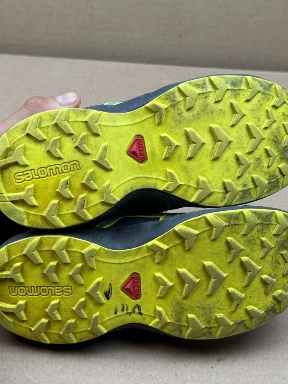 Kids' Salomon Speedcross Trail Running Shoes Black Yellow Size 13K
